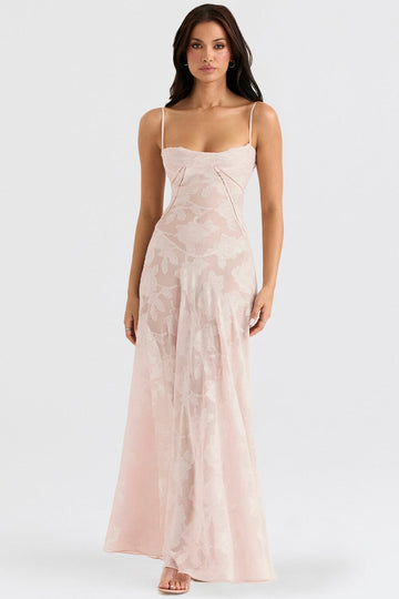 Women’s Floral Print Thin Straps Maxi Dress