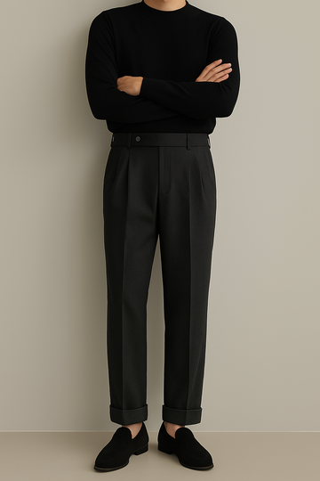 Men’s Wool-Blend Pleated Trousers