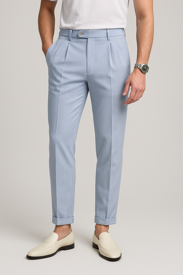 Men’s High Waist Straight-Leg Trousers