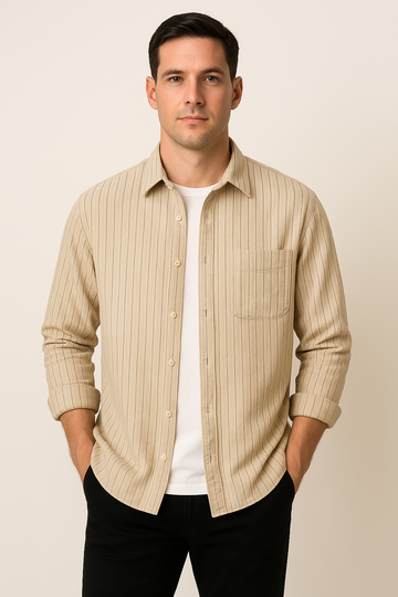 Men’s Breathable Cotton Casual Wear Long Sleeve Shirt