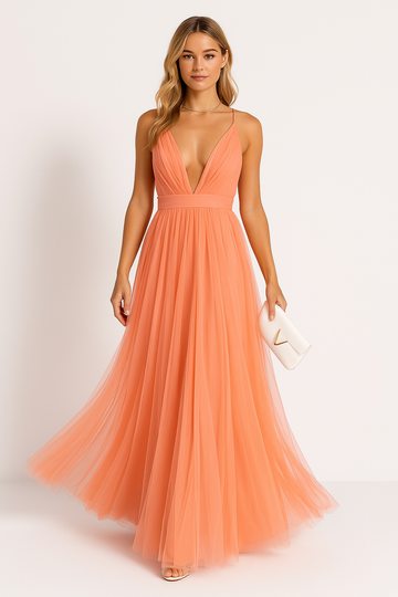 Women’s Sleeveless V-Neck Cinched Waist Maxi Dress