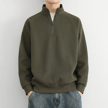 Men’s Half-Zip Ribbed Sweatshirt