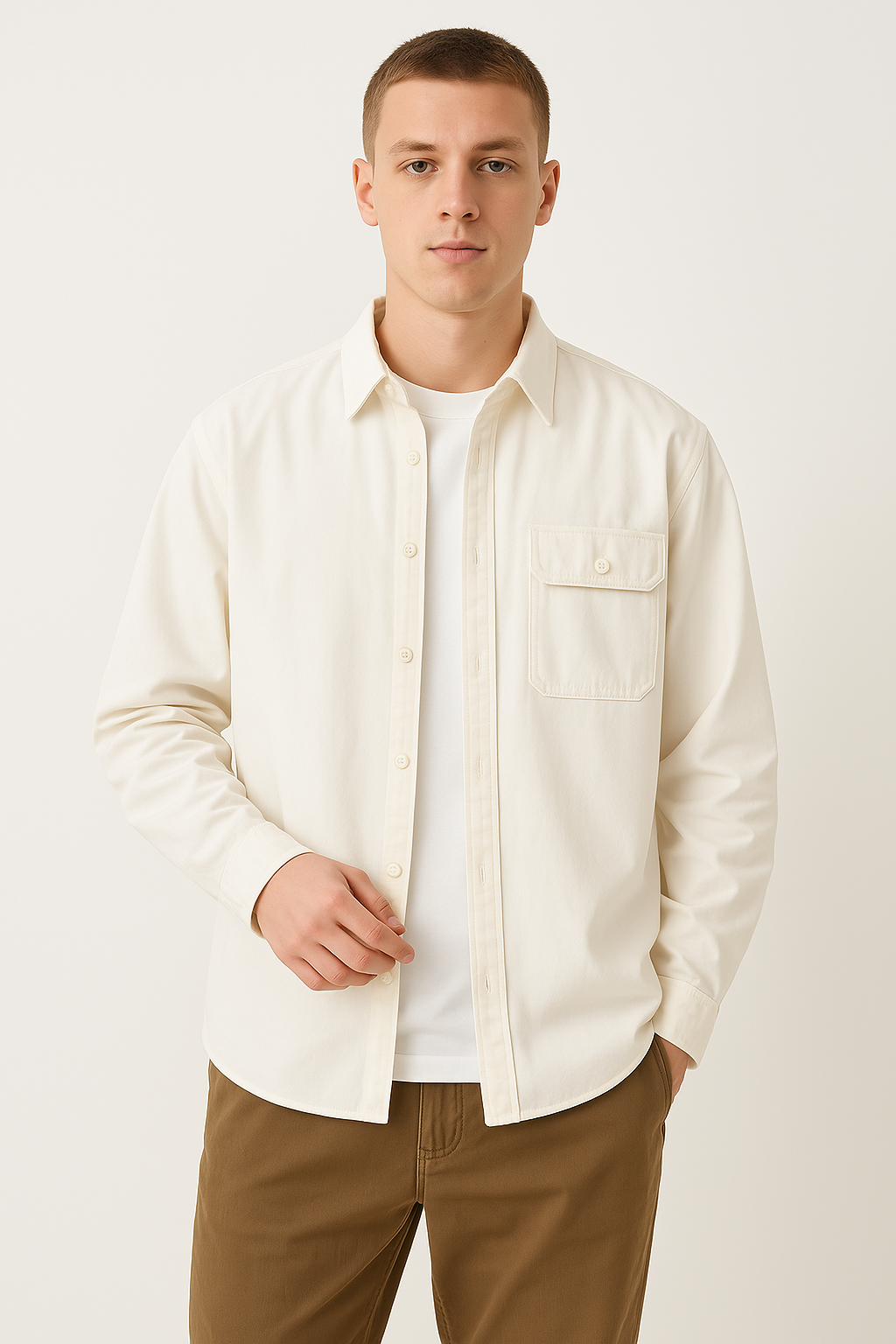 Men’s Long Sleeve Casual Style Button-Down Shirt