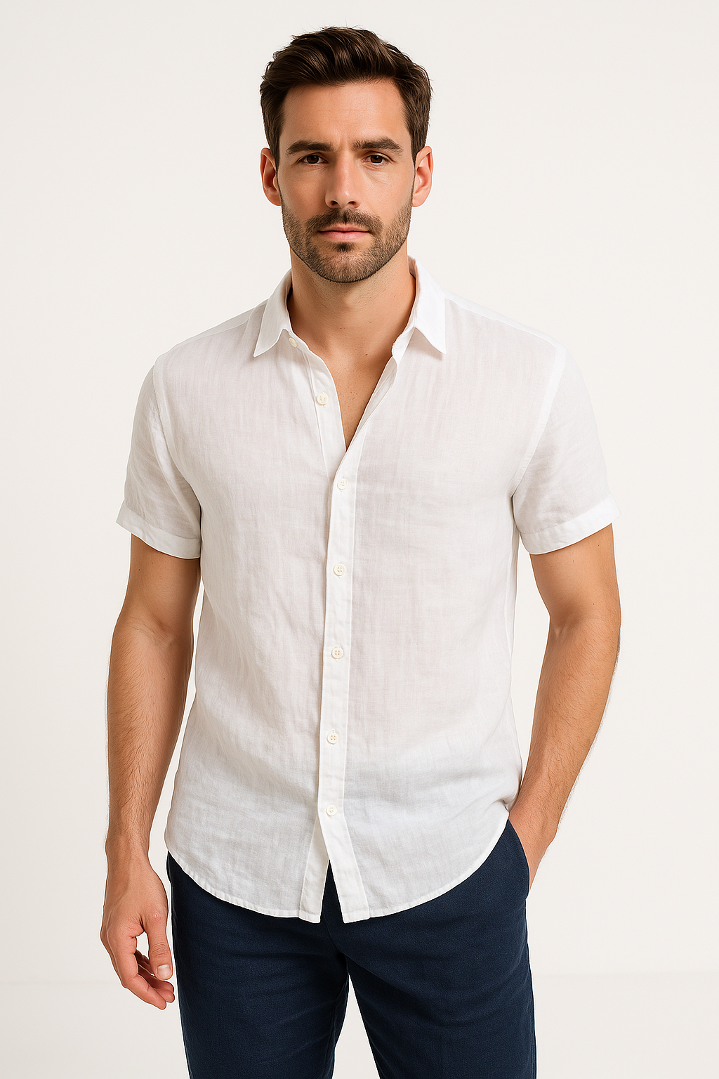 Men’s Short Sleeve Casual Wear Button-Down Shirt