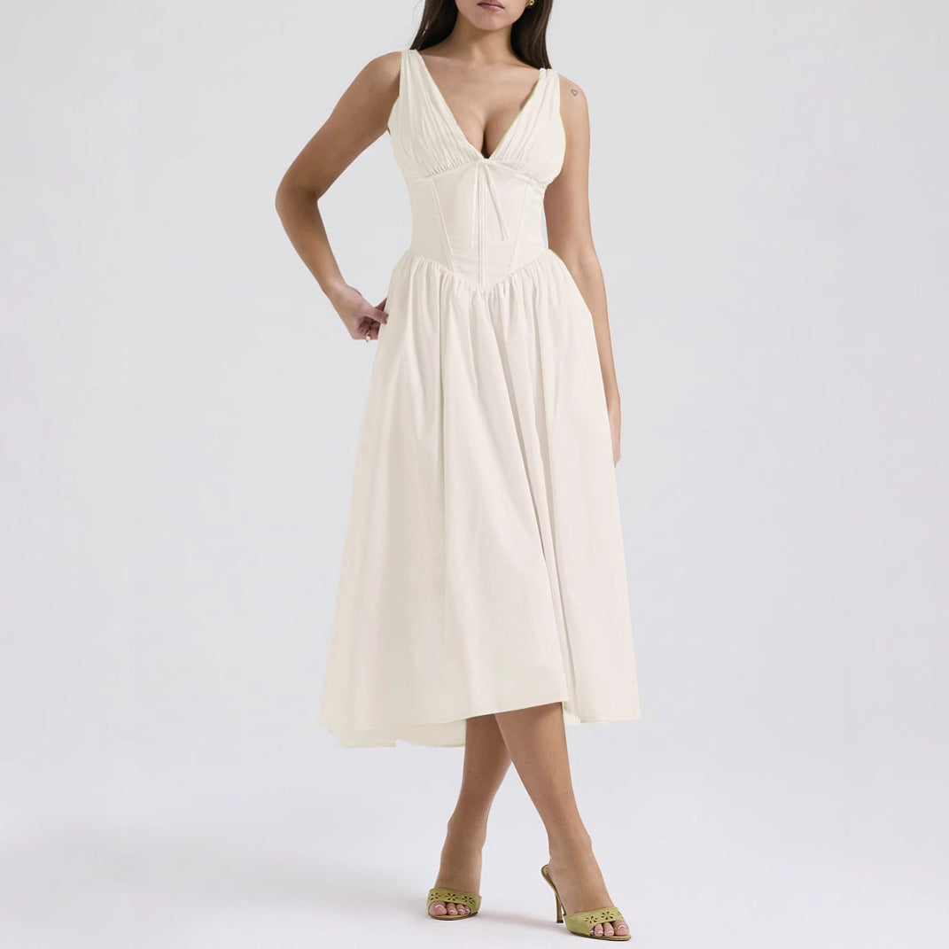 Women’s Floral Print Sleeveless V-Neck Dress