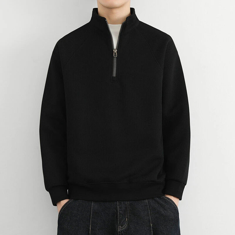 Men’s Half-Zip Ribbed Sweatshirt